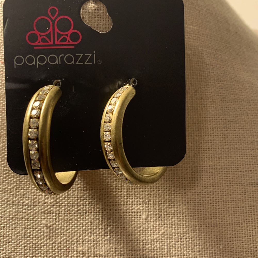Small. brass  hoop earrings .